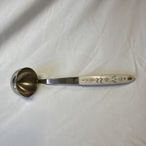 vintage Flint Arrowhead stainless steel soup ladle with a wheat pattern handle